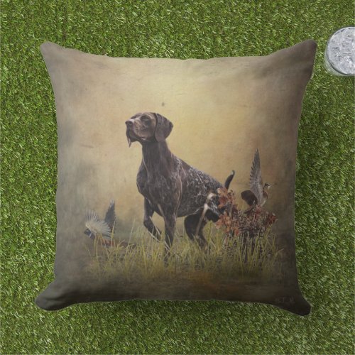 German Shorthaired Pointer   Outdoor Pillow