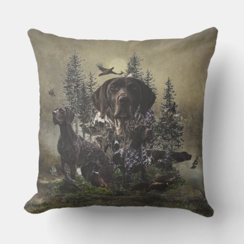 German Shorthaired Pointer Outdoor Pillow