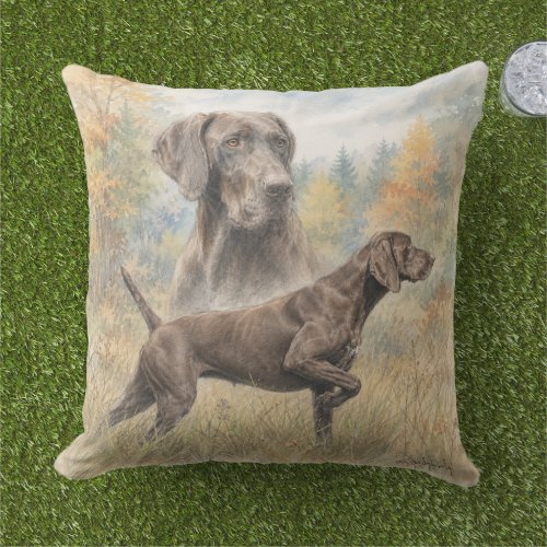 German Shorthaired Pointer Outdoor Pillow