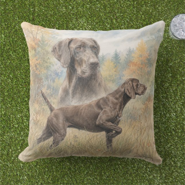 German Shorthaired Pointer  Outdoor Pillow (Grass)