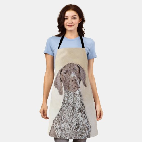 German Shorthaired Pointer Painting _ Dog Art Apron