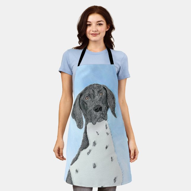 German Shorthaired Pointer Painting - Dog Art Apron (Worn)