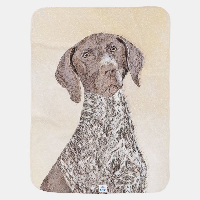 German Shorthaired Pointer Painting - Dog Art Baby Blanket (Back)