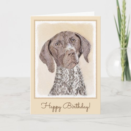 German Shorthaired Pointer Painting _ Dog Art Card