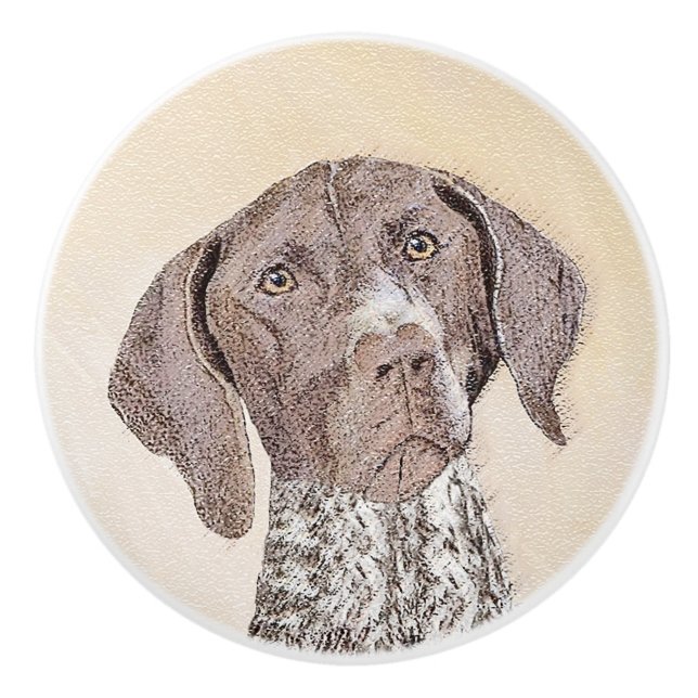 German Shorthaired Pointer Painting - Dog Art Ceramic Knob (Front)