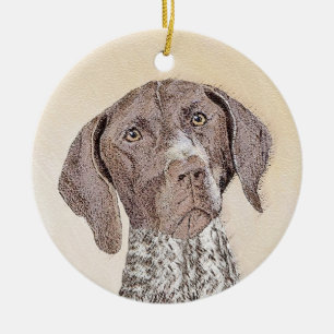 German Shorthaired Pointer Painting - Dog Art Ceramic Ornament