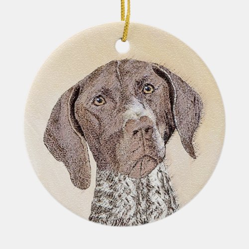 German Shorthaired Pointer Painting _ Dog Art Ceramic Ornament