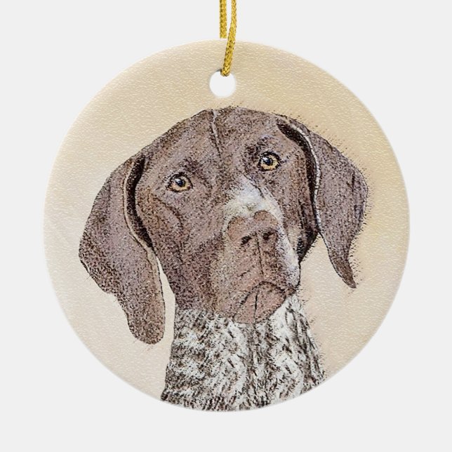 German Shorthaired Pointer Painting - Dog Art Ceramic Ornament (Front)