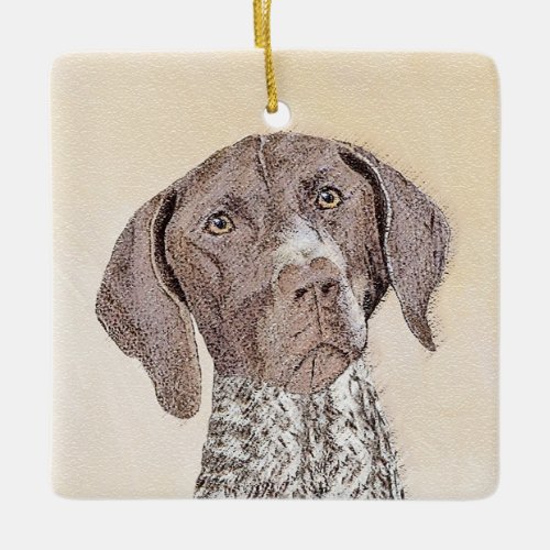 German Shorthaired Pointer Painting _ Dog Art Ceramic Ornament