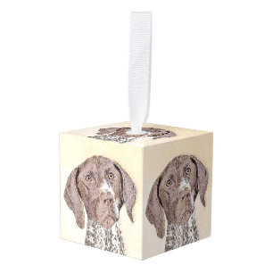 German Shorthaired Pointer Painting - Dog Art Cube Ornament