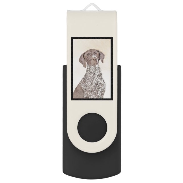German Shorthaired Pointer Painting - Dog Art Flash Drive (Back (Vertical))