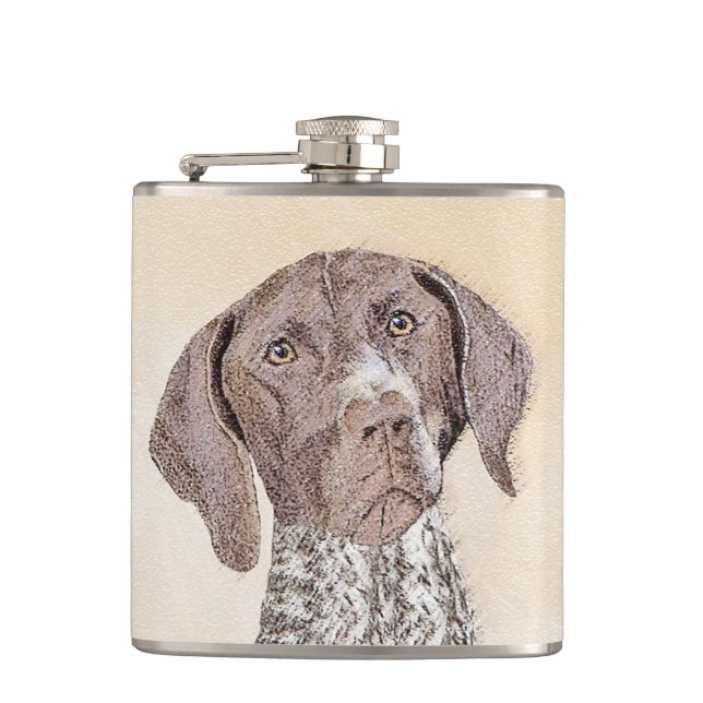 German Shorthaired Pointer Painting - Dog Art Flask (Front)