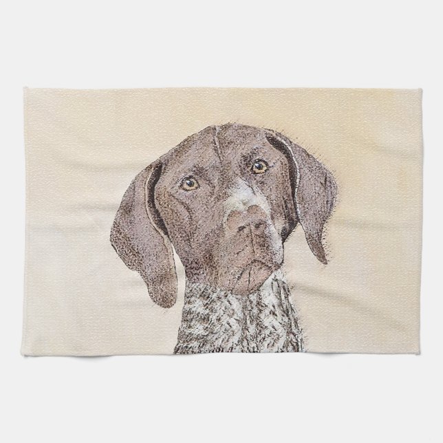 German Shorthaired Pointer Painting - Dog Art Kitchen Towel (Horizontal)