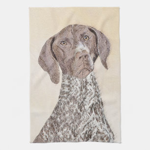 German Shorthaired Pointer Painting - Dog Art Kitchen Towel