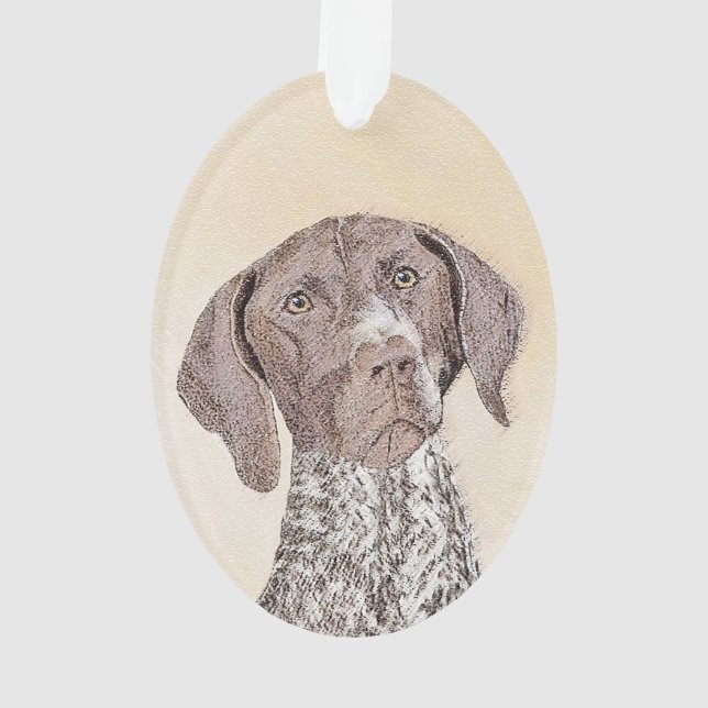 German Shorthaired Pointer Painting - Dog Art Ornament (Back)