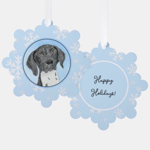 German Shorthaired Pointer Painting _ Dog Art Ornament Card