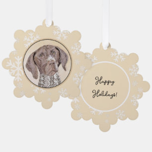 German Shorthaired Pointer Painting - Dog Art Ornament Card