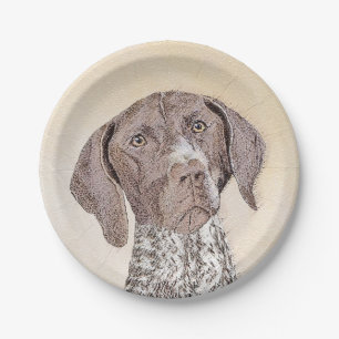 German Shorthaired Pointer Painting - Dog Art Paper Plates