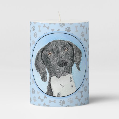 German Shorthaired Pointer Painting _ Dog Art Pillar Candle
