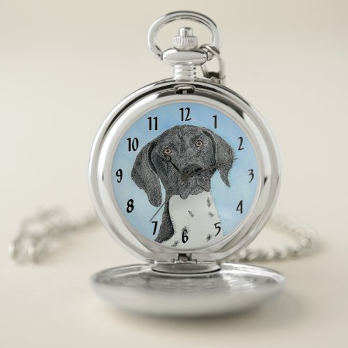 German Shorthaired Pointer Painting _ Dog Art Pocket Watch