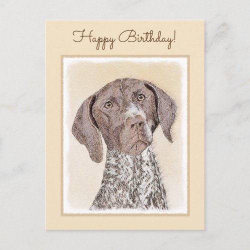 German Shorthaired Pointer Painting _ Dog Art Postcard