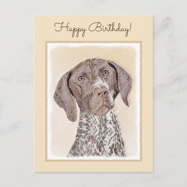 German Shorthaired Pointer Painting - Dog Art Postcard (Front)