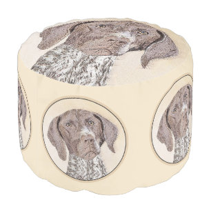 German Shorthaired Pointer Painting - Dog Art Pouf
