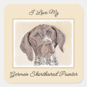 German Shorthaired Pointer Painting - Dog Art Square Sticker