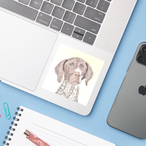 German Shorthaired Pointer Painting _ Dog Art Sticker