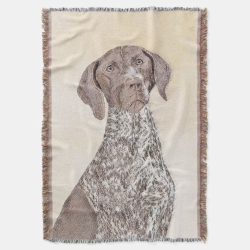 German Shorthaired Pointer Painting _ Dog Art Throw Blanket