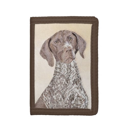 German Shorthaired Pointer Painting _ Dog Art Trifold Wallet