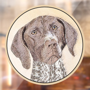 German Shorthaired Pointer Painting - Dog Art Window Cling