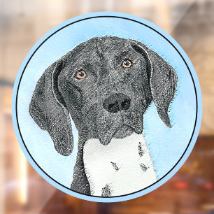 German Shorthaired Pointer Painting - Dog Art Window Cling
