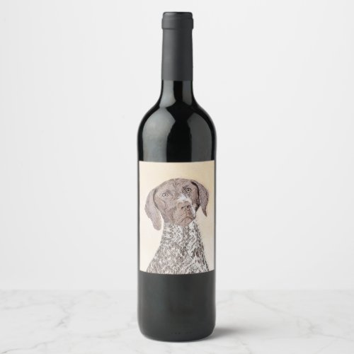 German Shorthaired Pointer Painting _ Dog Art Wine Label