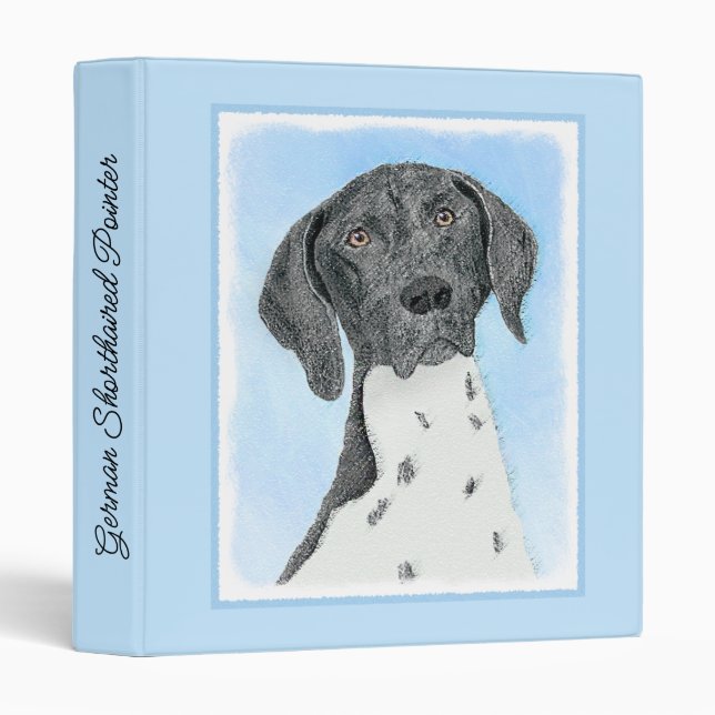 German Shorthaired Pointer Painting - Original Art 3 Ring Binder (Front/Spine)