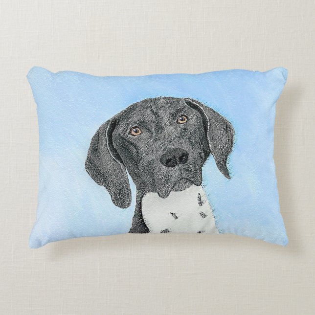 German Shorthaired Pointer Painting - Original Art Accent Pillow (Front)