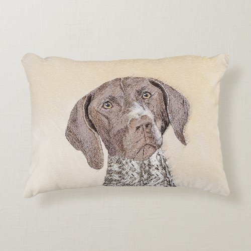 German Shorthaired Pointer Painting _ Original Art Accent Pillow