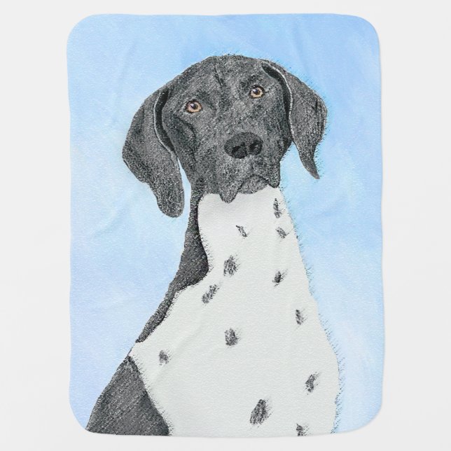 German Shorthaired Pointer Painting - Original Art Baby Blanket (Front)