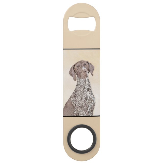 German Shorthaired Pointer Painting - Original Art Bar Key (Back)