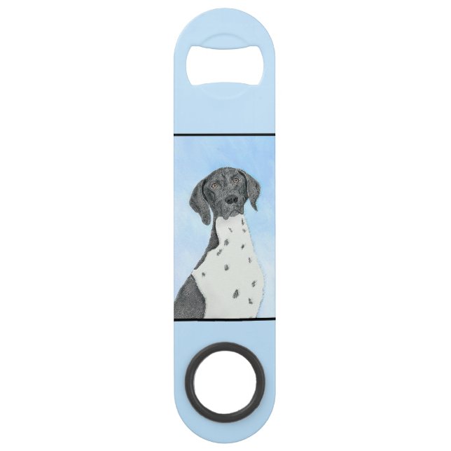German Shorthaired Pointer Painting - Original Art Bar Key (Back)