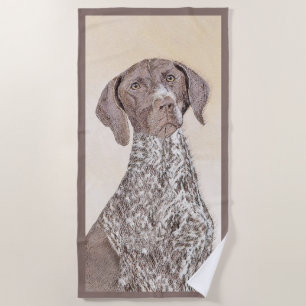 German Shorthaired Pointer Painting - Original Art Beach Towel
