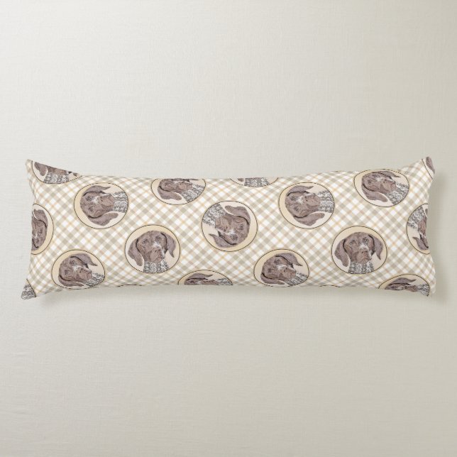 German Shorthaired Pointer Painting Original Art Body Pillow (Front)