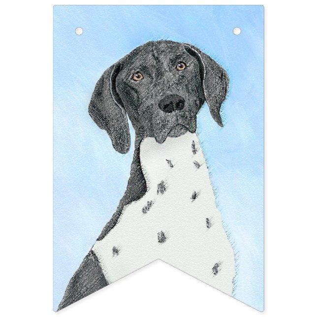 German Shorthaired Pointer Painting - Original Art Bunting Flags (First Flag)