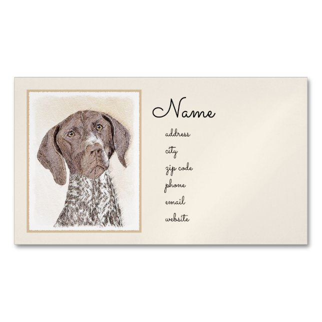 German Shorthaired Pointer Painting - Original Art Business Card Magnet (Front)