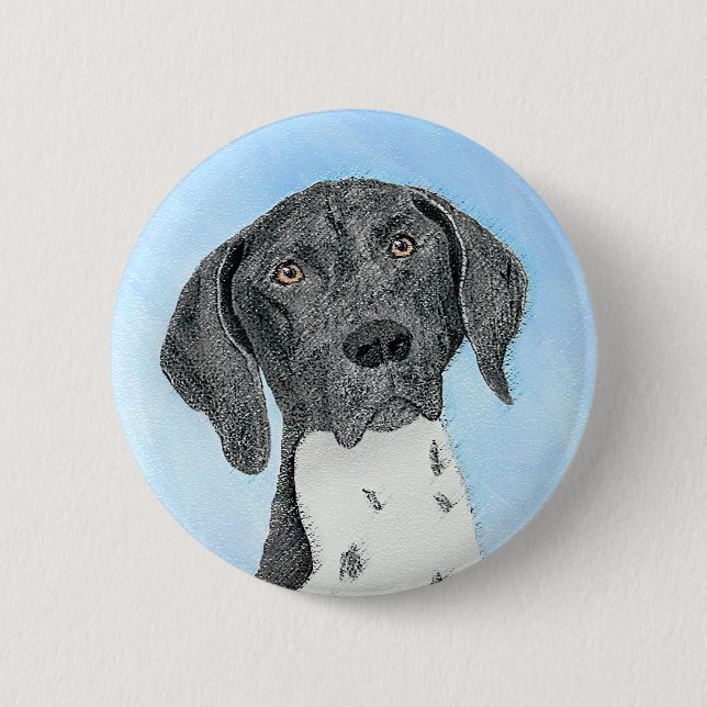 German Shorthaired Pointer Painting - Original Art Button (Front)