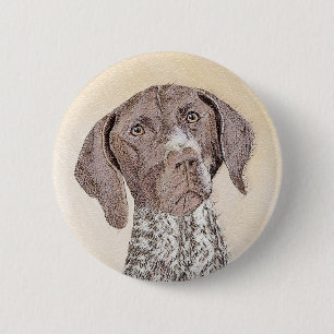 German Shorthaired Pointer Painting - Original Art Button
