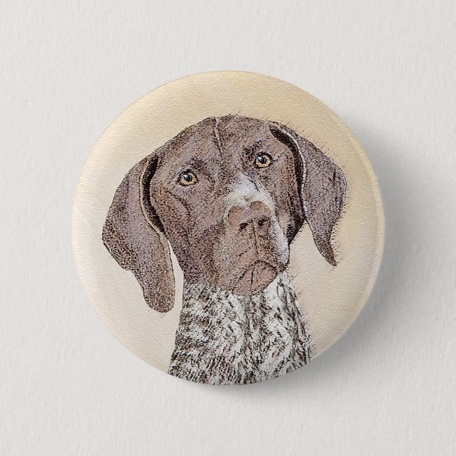 German Shorthaired Pointer Painting - Original Art Button (Front)