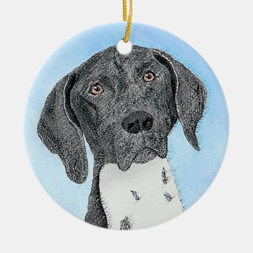 German Shorthaired Pointer Painting _ Original Art Ceramic Ornament