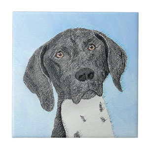 German Shorthaired Pointer Painting - Original Art Ceramic Tile