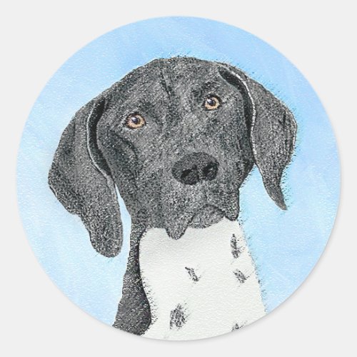 German Shorthaired Pointer Painting _ Original Art Classic Round Sticker